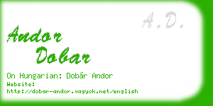 andor dobar business card