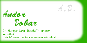 andor dobar business card